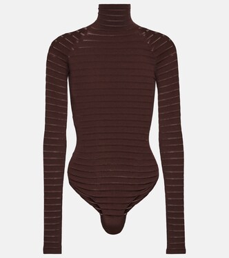 Striped turtleneck bodysuit | Alaïa