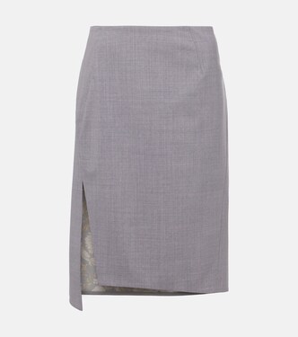 Mélange wool-blend pencil skirt | Versace