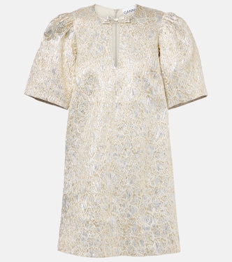 Bow-detail brocade minidress | Ganni