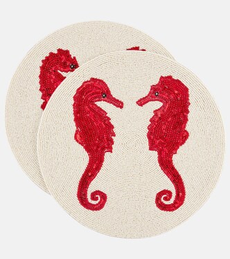 Seahorse set of 2 beaded placemats | Les-Ottomans