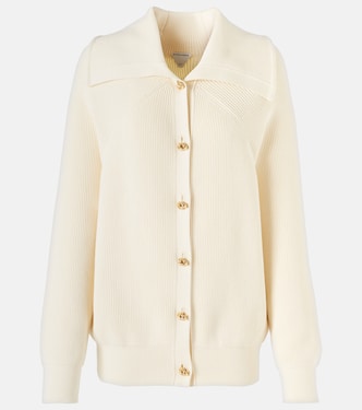 Knot ribbed-knit cotton cardigan | Bottega Veneta