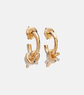 Knot gold-plated hoop earrings | Bottega Veneta
