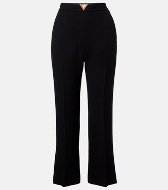 VGold virgin wool crêpe straight pants | Valentino