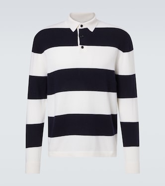 Striped wool and cashmere polo sweater | Allude