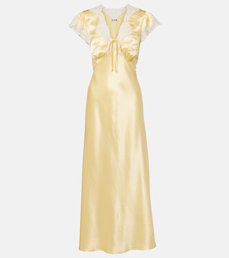 Vestido midi de satén con encaje | Rixo