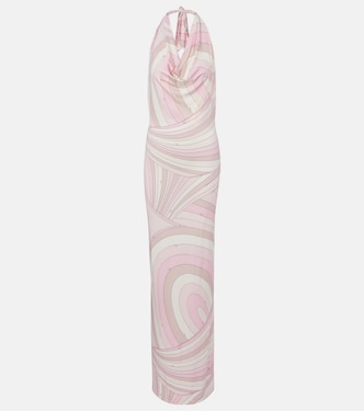 Iride halterneck satin jersey maxi dress | Pucci