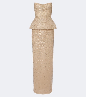 Verzierte Bustier-Robe | Monique Lhuillier