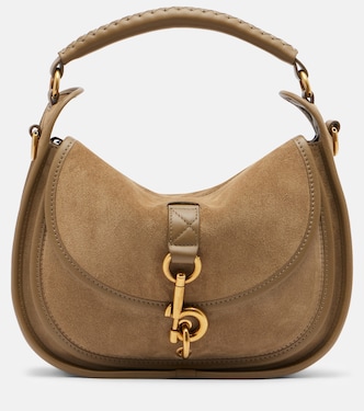 Clip Messenger suede top-handle bag | Burberry