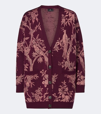 Cardigan en laine mélangée à fleurs | Etro