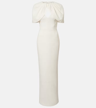 Bridal Cameron caped crêpe gown | Rebecca Vallance