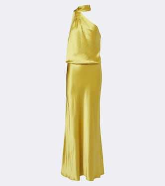 Estelle one-shoulder satin maxi dress | Staud