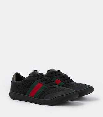 Screener leather-trimmed sneakers | Gucci