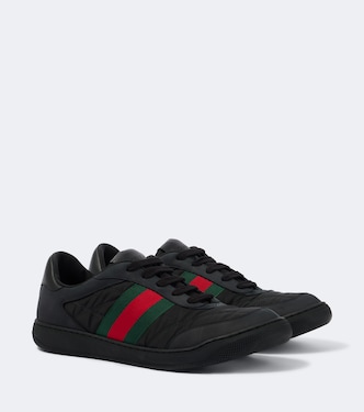 Screener leather-trimmed sneakers | Gucci