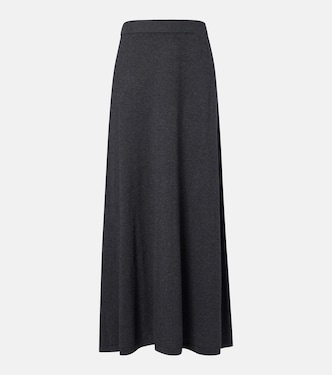 Adrienne cotton and cashmere midi skirt | Lisa Yang