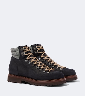 Suede lace-up boots | Brunello Cucinelli