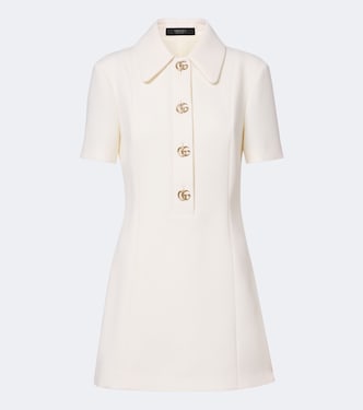 Double G wool crêpe polo dress | Gucci