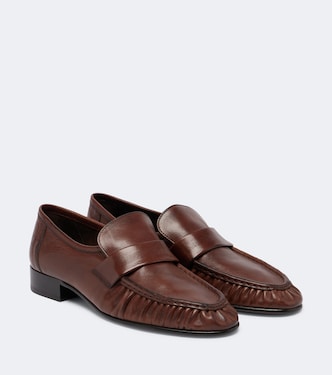Soft ruched leather loafers | The Row