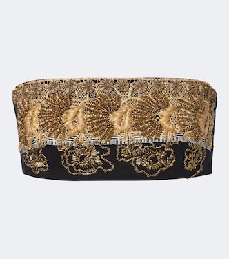 Embroidered cotton bandeau top | Dries Van Noten