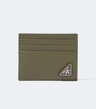 Tarjetero de piel Saffiano con logo | Prada