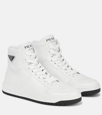 Leather high-top sneakers | Prada