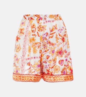 Isabelle floral satin shorts | Poupette St Barth