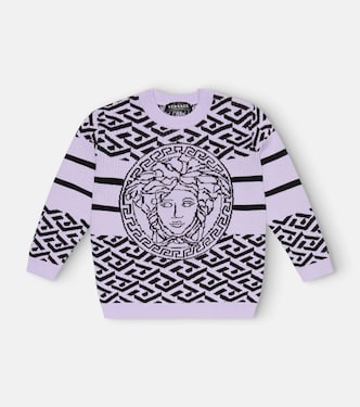 Pull Medusa Greca en coton et laine | Versace Kids