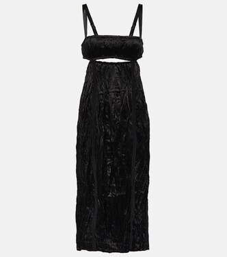 Cutout crinkle satin midi dress | Acne Studios