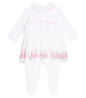 Baby floral-embellished cotton bodysuit | Monnalisa