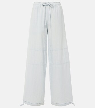 Pantalon ample à taille mi-haute en coton et lin | Acne Studios