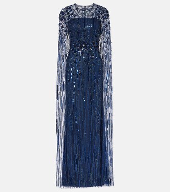 فستن سهرة ستايل كيب مزين بالترتر Ruby | Jenny Packham