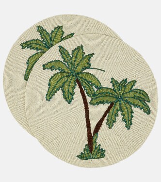 Palms set of 2 beaded placemats | Les-Ottomans