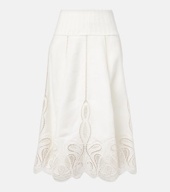 Kaius lace-trimmed line-blend midi skirt | Simkhai