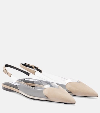 Cœur suede and PVC slingback ballet flats | Alaïa