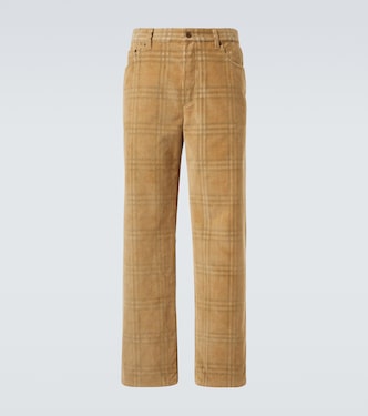 Burberry Check corduroy straight pants | Burberry