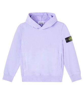 Compass cotton jersey hoodie | Stone Island Junior