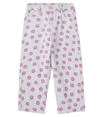 Smiley printed cotton straight jeans | The New Society