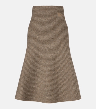 Knitted wool-blend midi skirt | Burberry