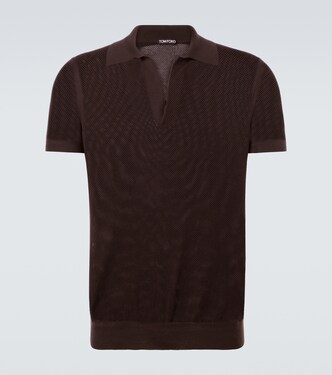 Semi-sheer cotton and silk polo shirt | Tom Ford