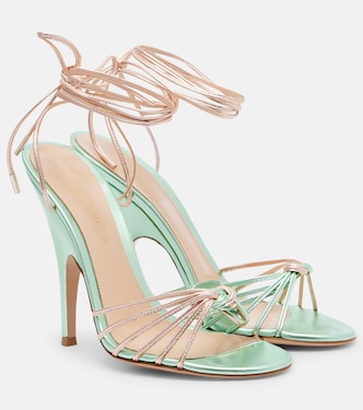 Metallic leather slingback sandals | Gianvito Rossi