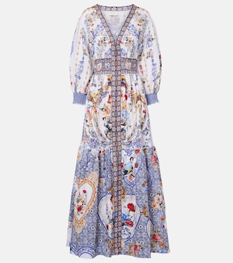 Printed linen maxi dress | Camilla