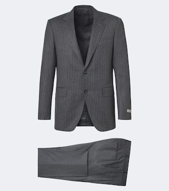 Chalk stripe wool suit | Canali