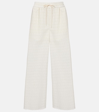 Broderie anglaise cotton wide-leg pants | Valentino