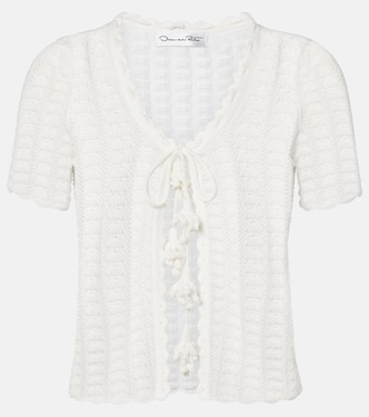 Pointelle cotton and silk cardigan  | Oscar de la Renta