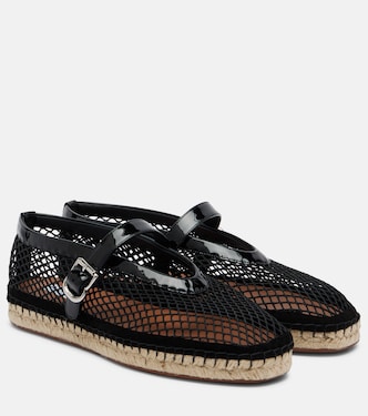 Fishnet leather-trimmed espadrilles | Alaïa
