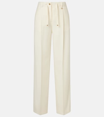 Pleated virgin wool straight pants | Moncler
