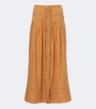 Loraine embroidered ruffled cotton maxi skirt | Marant Etoile
