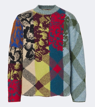 Patchwork wool and alpaca-blend sweater | Dries Van Noten