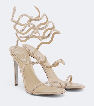 Cleo crystal-embellished satin sandals | Rene Caovilla
