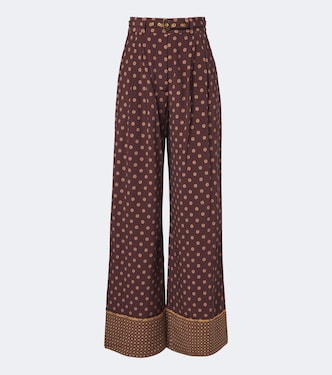 Belted printed wide-leg pants | Zimmermann