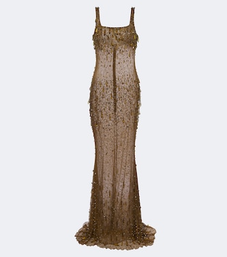 Zanie crystal-embellished gown | Retrofête